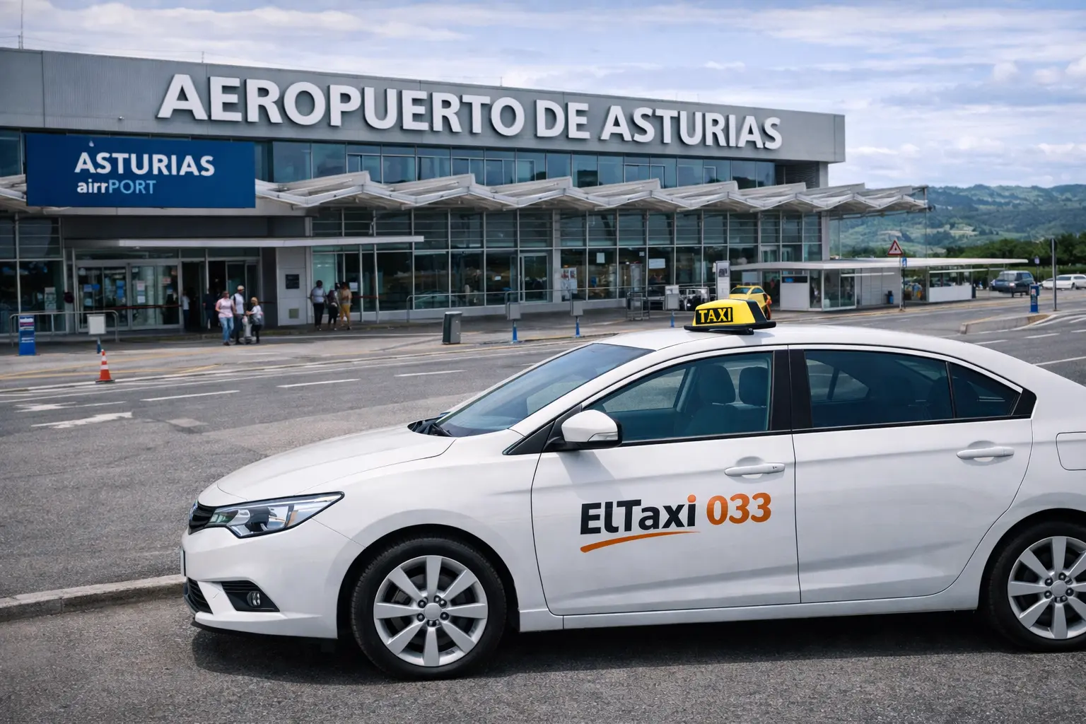 Taxi aparcado en el Aeropuerto de Asturias (2)