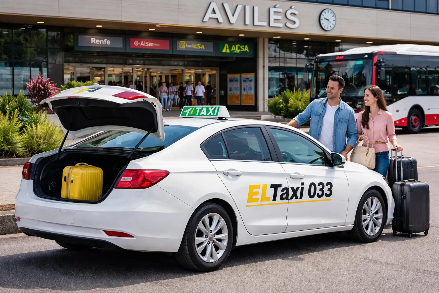 Taxi frente a la estación de Avilés (1)
