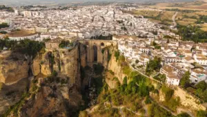 aerial shot ronda city spain