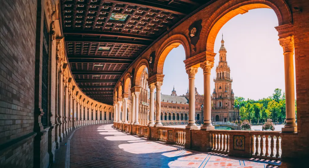 hermosa vista de la plaza de espana en sevilla en espana