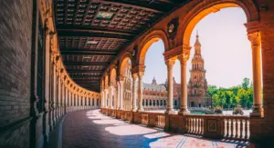 hermosa vista de la plaza de espana en sevilla en espana