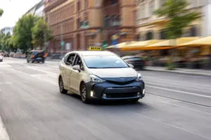 taxi speeding through city motion blur urban transport concept (1)